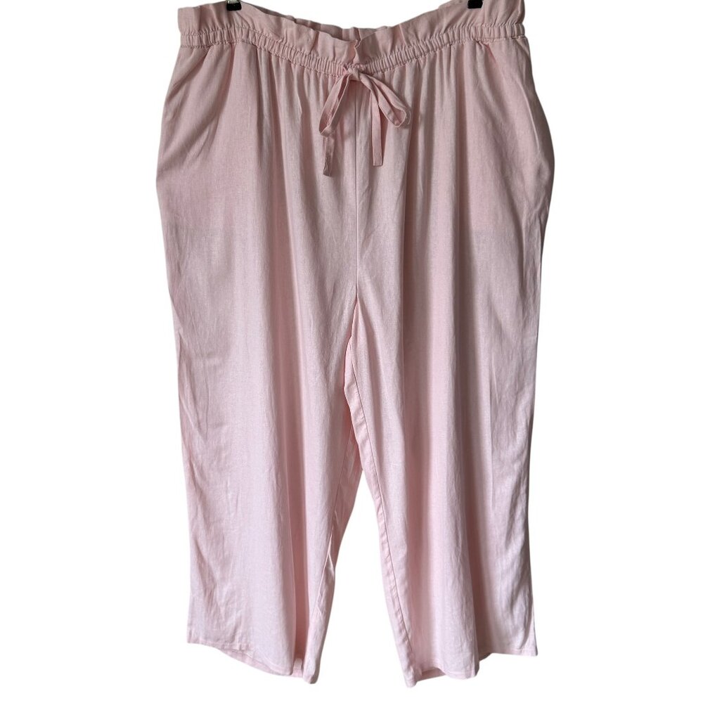 Eloquii Elements Size 18 Linen Blend Pants Pull O… - image 1